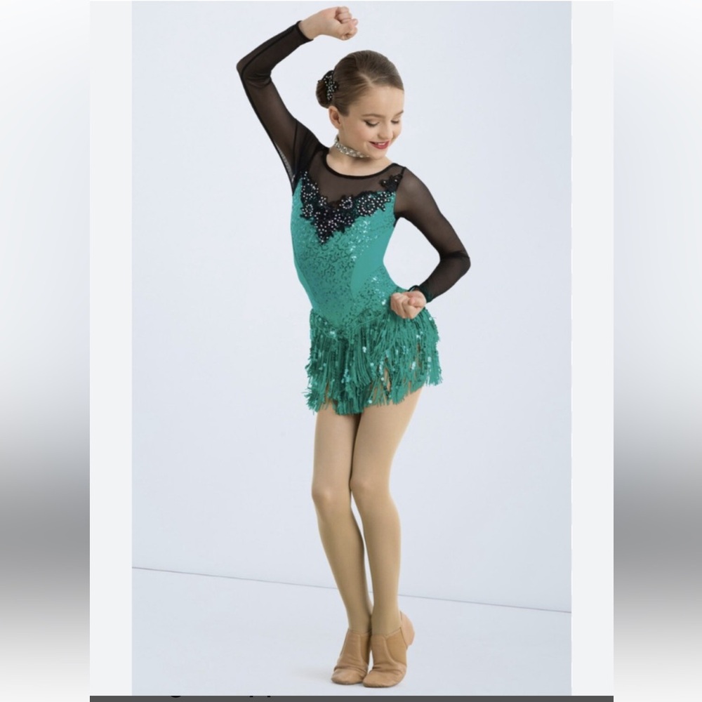 Weissman Teal and Black Dance Costume